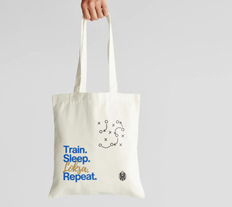 Platnena torba NK Lokomotiva – "Train. Sleep. Loksa. Repeat."